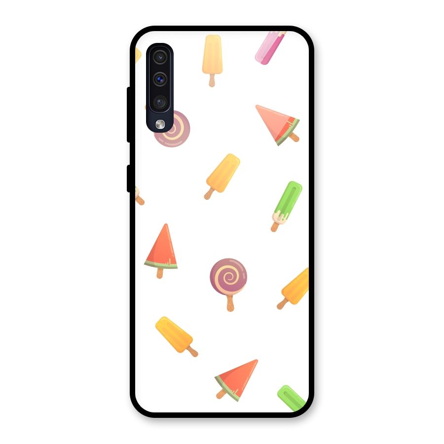 Ice Cream Colors Glass Back Case for Galaxy A50
