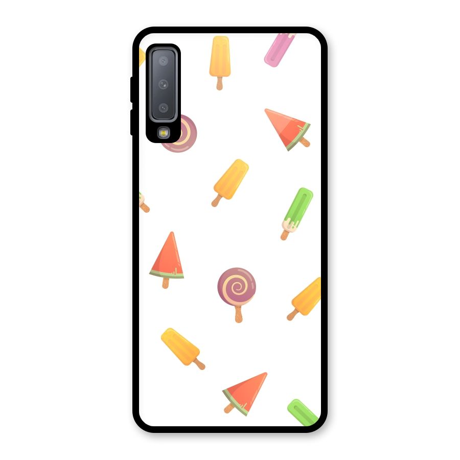 Ice Cream Colors Glass Back Case for Galaxy A7 (2018)