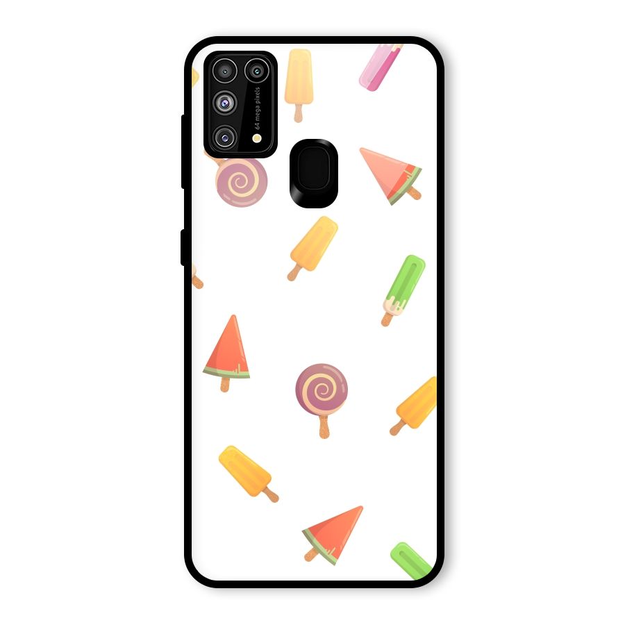 Ice Cream Colors Glass Back Case for Galaxy F41
