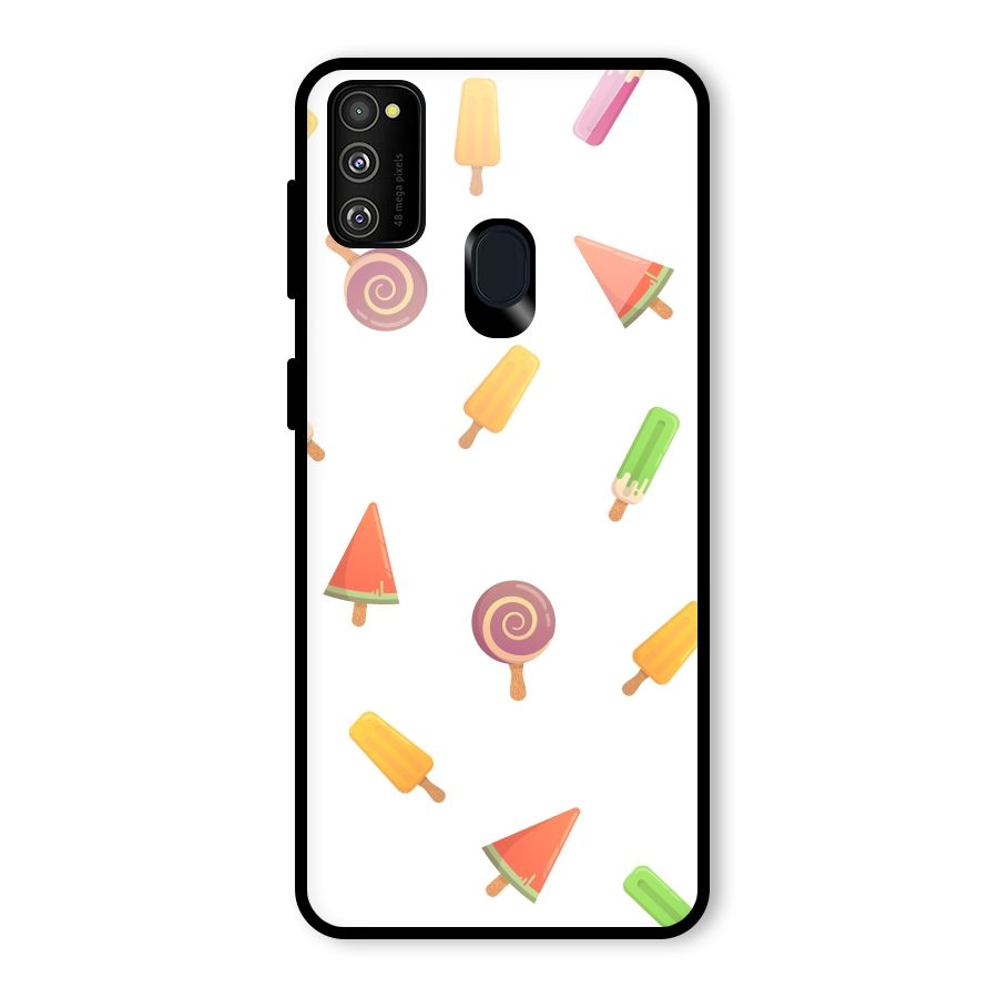 Ice Cream Colors Glass Back Case for Galaxy M30s