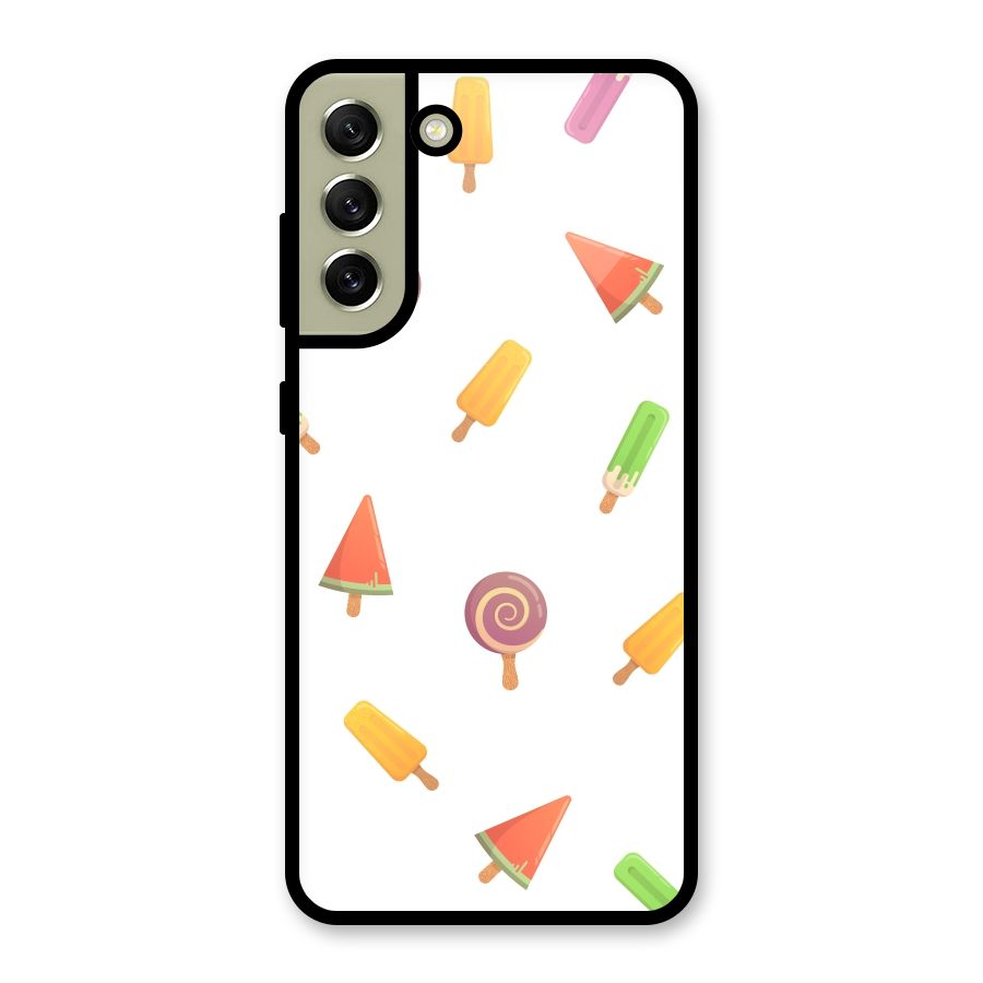 Ice Cream Colors Glass Back Case for Galaxy S21 FE 5G