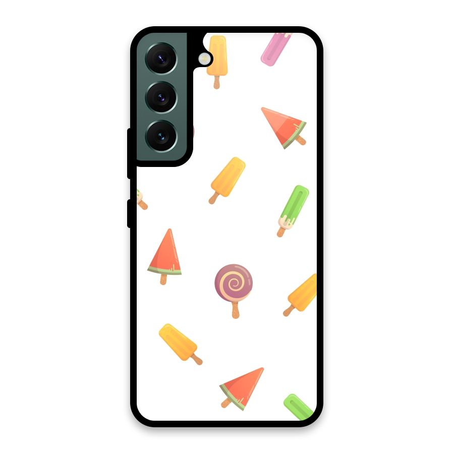 Ice Cream Colors Glass Back Case for Galaxy S22 5G
