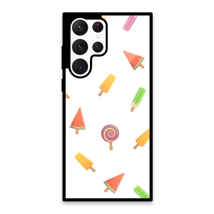 Ice Cream Colors Glass Back Case for Galaxy S22 Ultra 5G