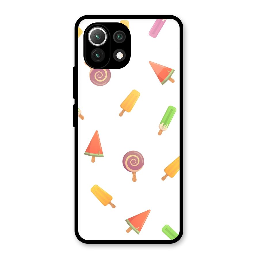 Ice Cream Colors Glass Back Case for Mi 11 Lite NE 5G