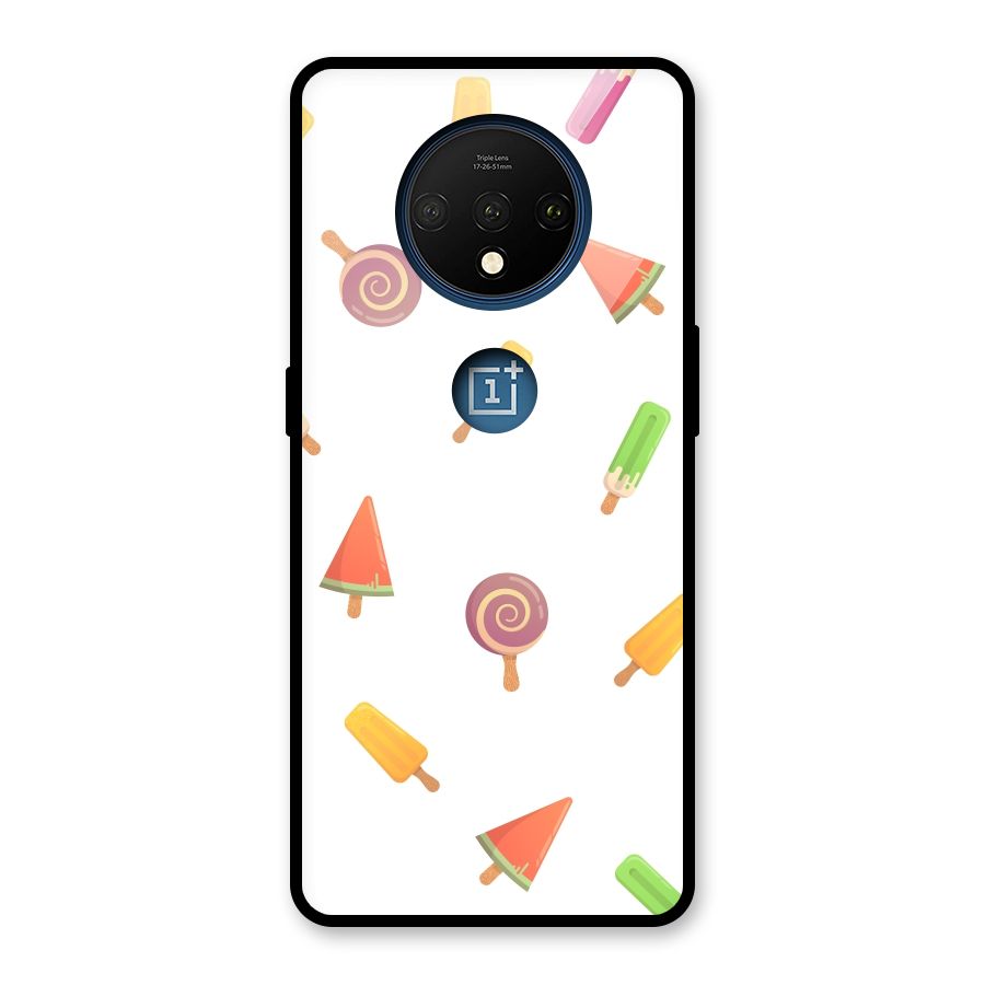 Ice Cream Colors Glass Back Case for OnePlus 7T