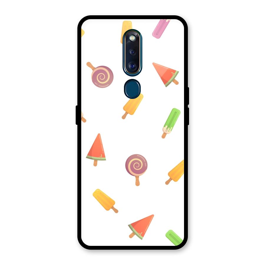 Ice Cream Colors Glass Back Case for Oppo F11 Pro