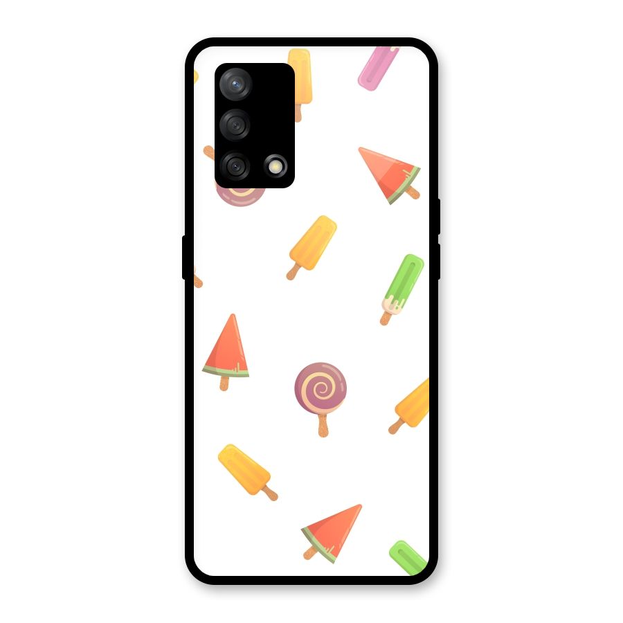 Ice Cream Colors Glass Back Case for Oppo F19