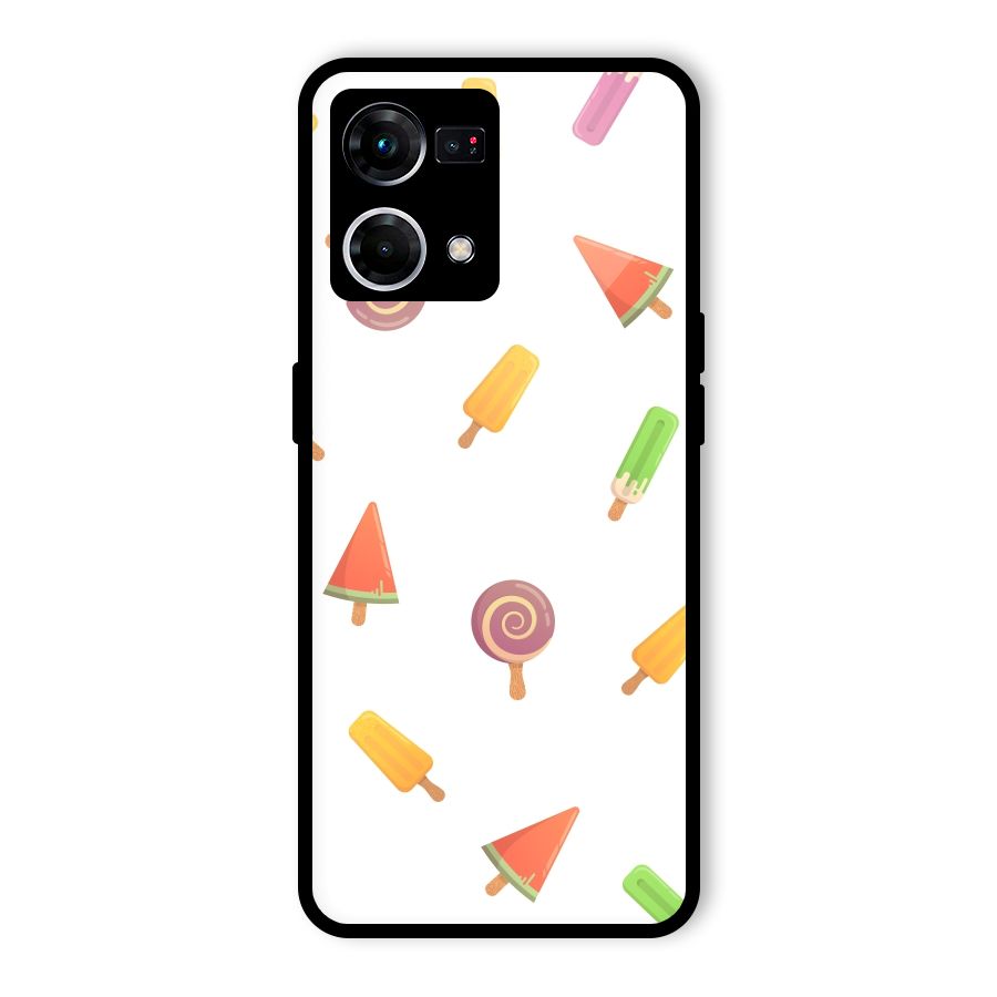 Ice Cream Colors Glass Back Case for Oppo F21s Pro 4G