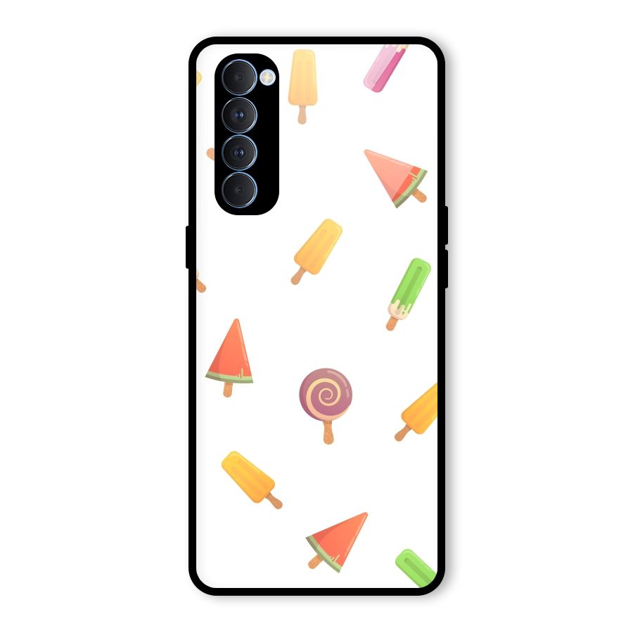 Ice Cream Colors Glass Back Case for Oppo Reno4 Pro