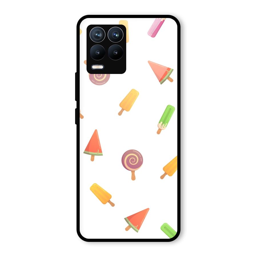 Ice Cream Colors Glass Back Case for Realme 8 Pro