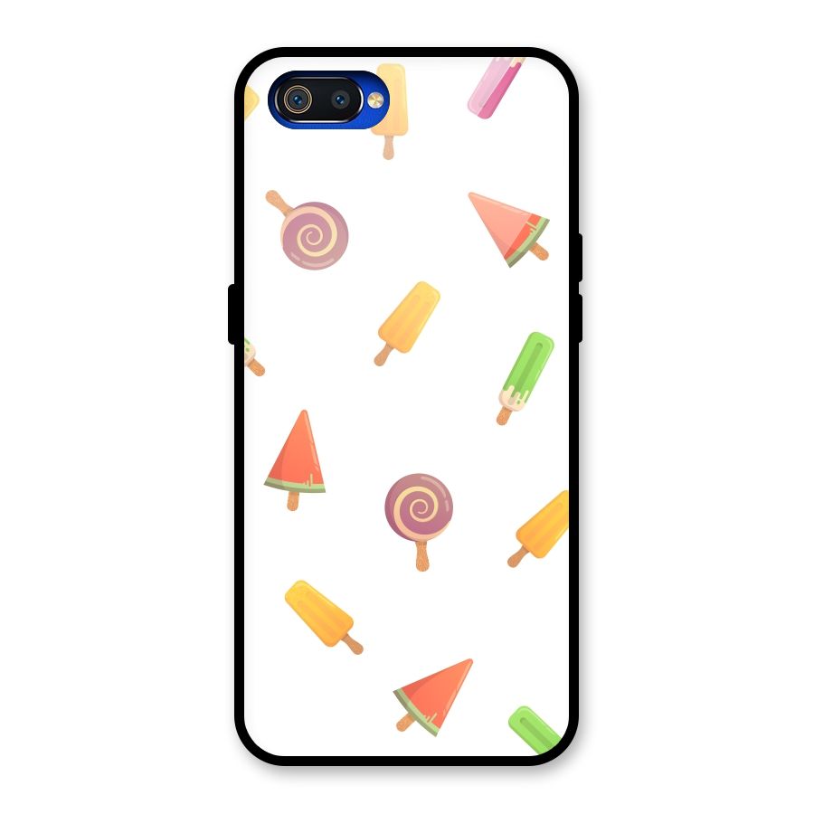 Ice Cream Colors Glass Back Case for Realme C2