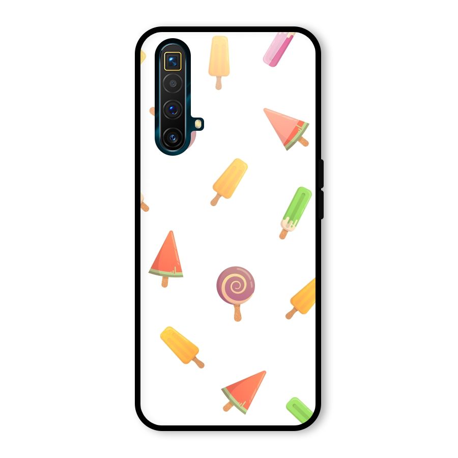 Ice Cream Colors Glass Back Case for Realme X3