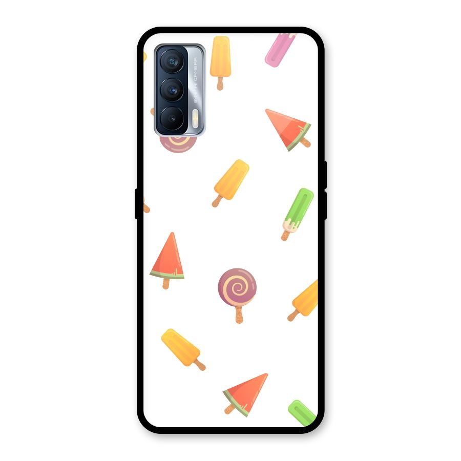 Ice Cream Colors Glass Back Case for Realme X7