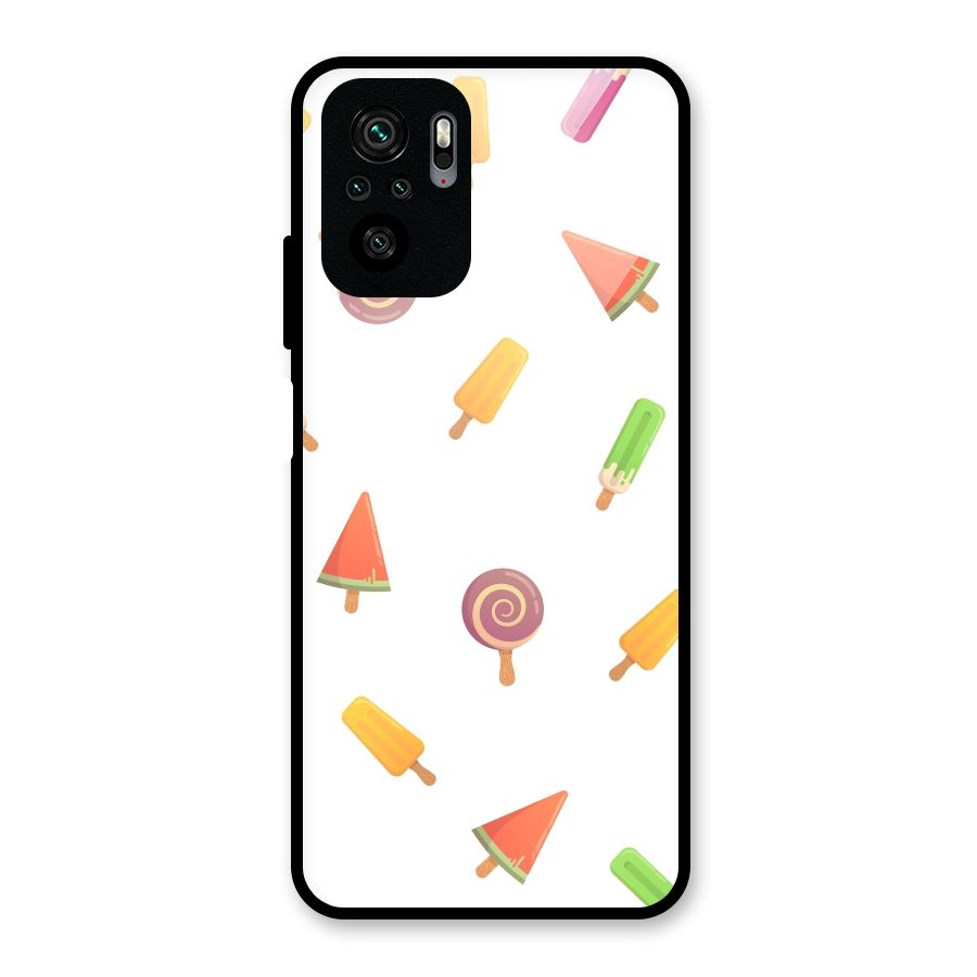 Ice Cream Colors Glass Back Case for Redmi Note 10S