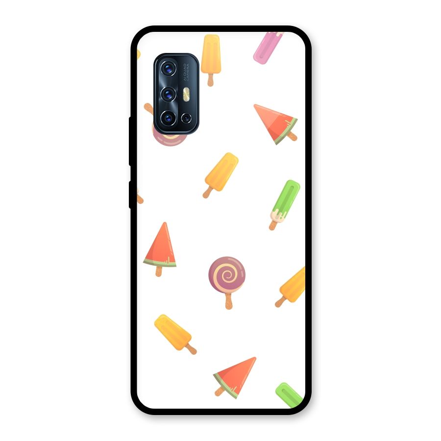 Ice Cream Colors Glass Back Case for Vivo V17