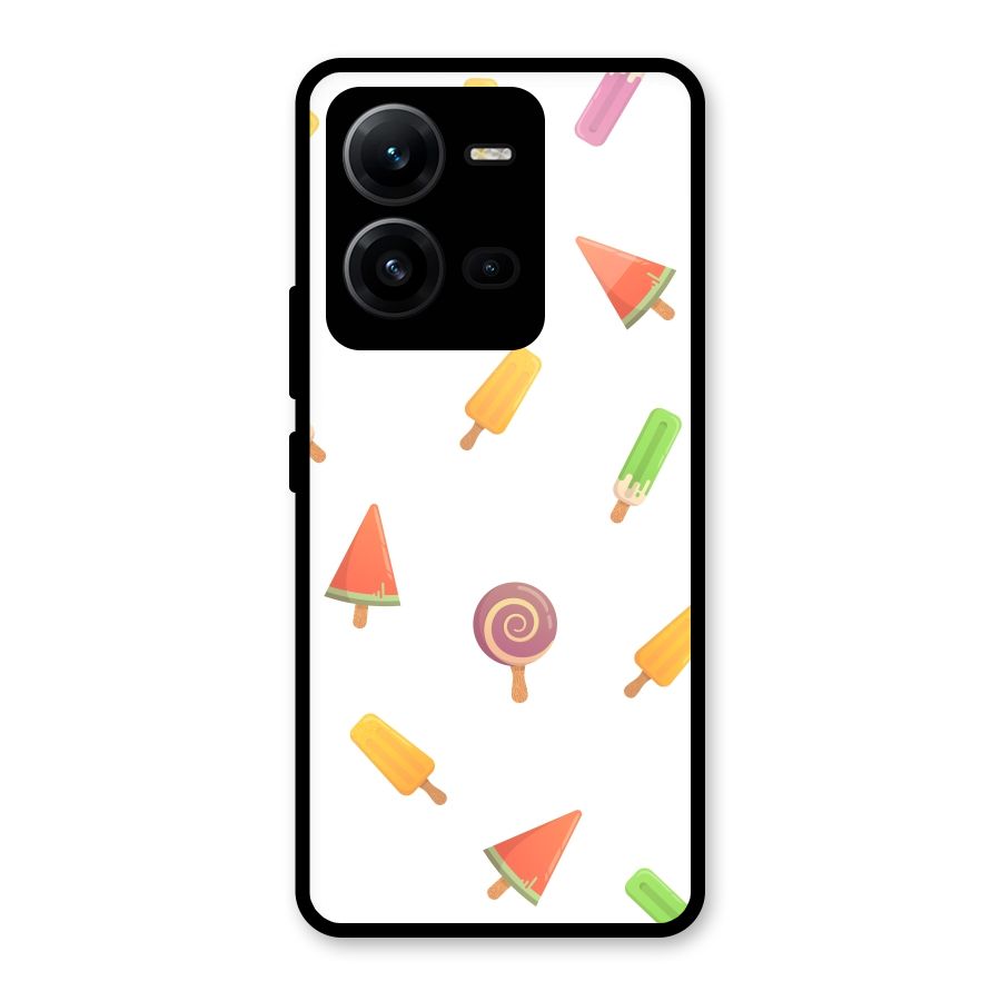 Ice Cream Colors Glass Back Case for Vivo V25