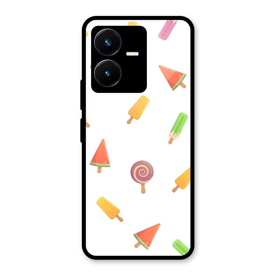 Ice Cream Colors Glass Back Case for Vivo Y22