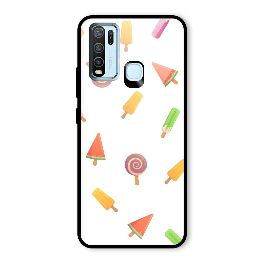 Ice Cream Colors Glass Back Case for Vivo Y30