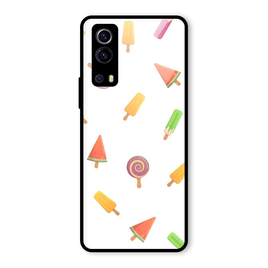 Ice Cream Colors Glass Back Case for Vivo iQOO Z3