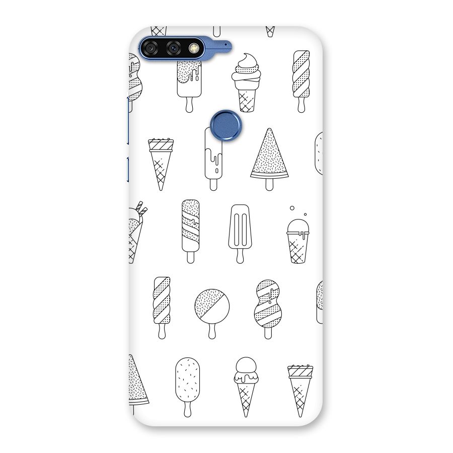 Ice Cream Lines Back Case for Honor 7C