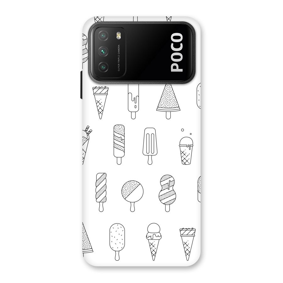 Ice Cream Lines Back Case for Poco M3