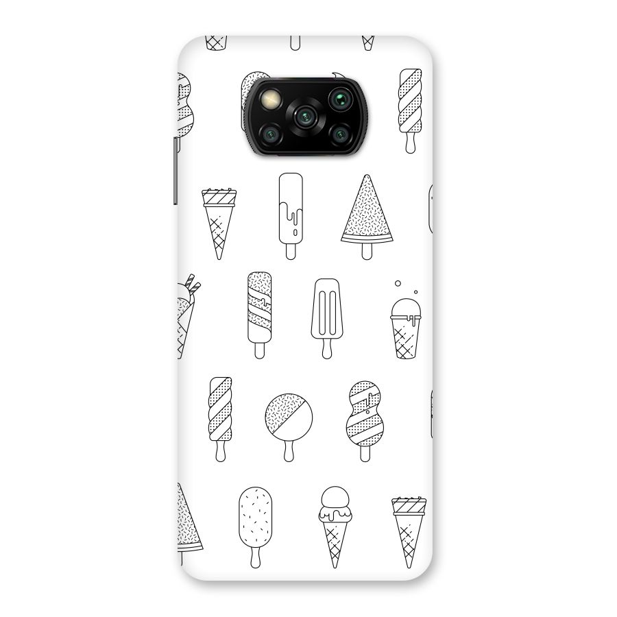Ice Cream Lines Back Case for Poco X3