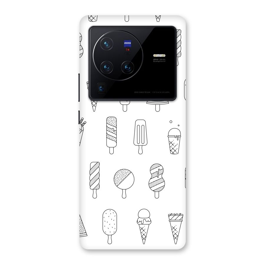 Ice Cream Lines Back Case for Vivo X80 Pro