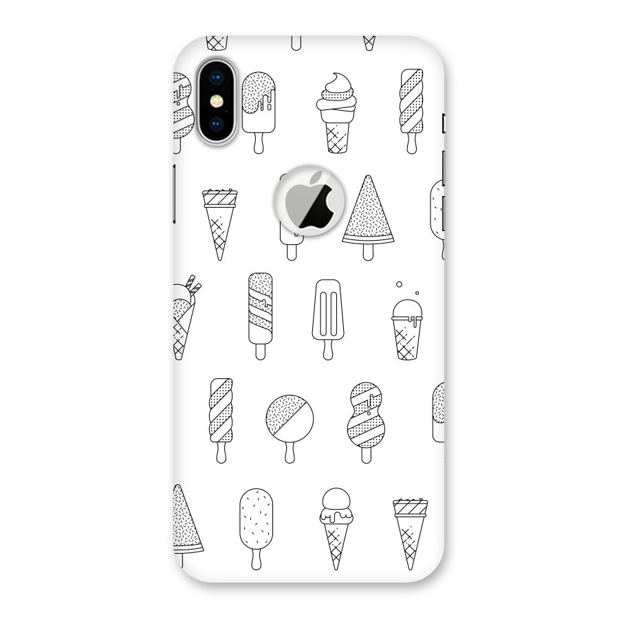 Ice Cream Lines Back Case for iPhone XS Logo Cut