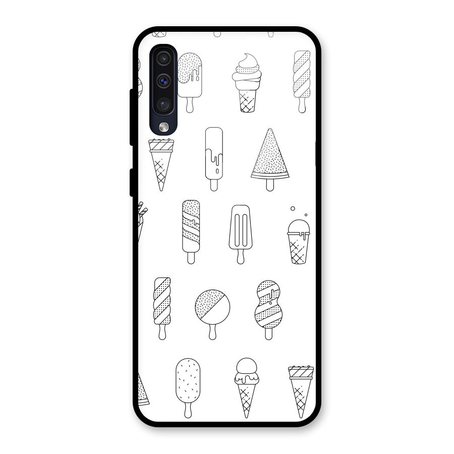 Ice Cream Lines Glass Back Case for Galaxy A50s