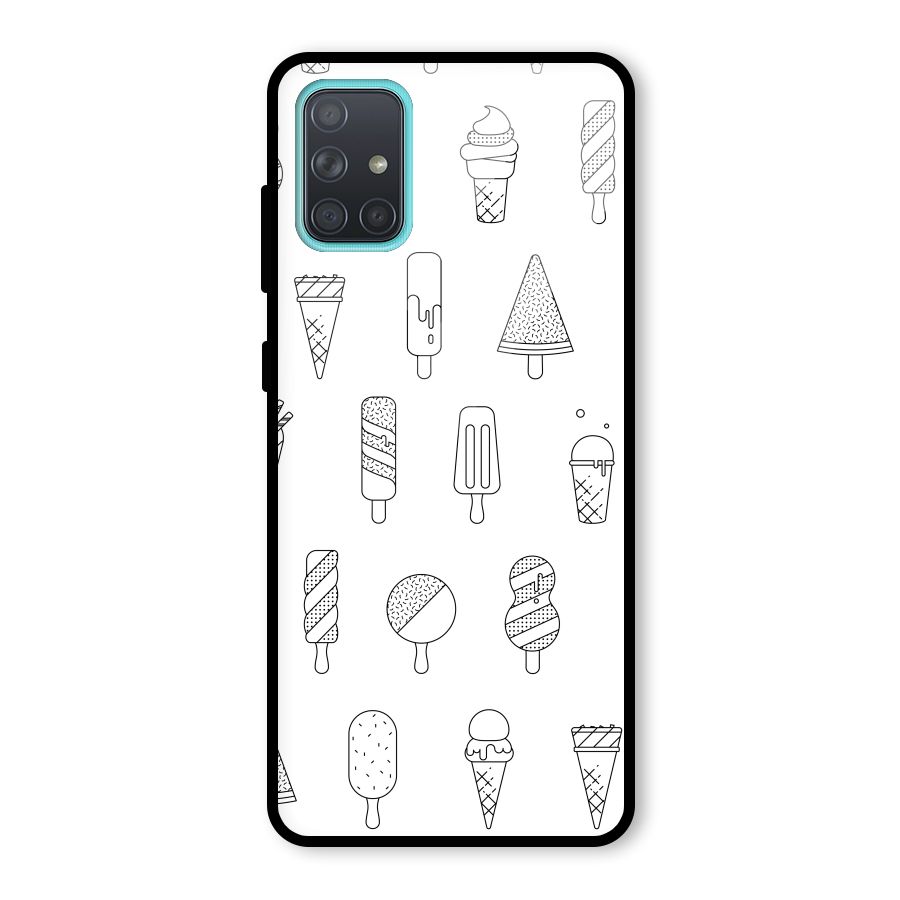 Ice Cream Lines Glass Back Case for Galaxy A71