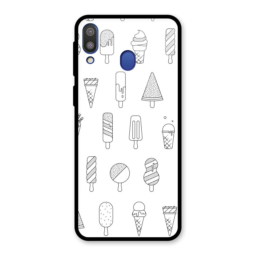 Ice Cream Lines Glass Back Case for Galaxy M20