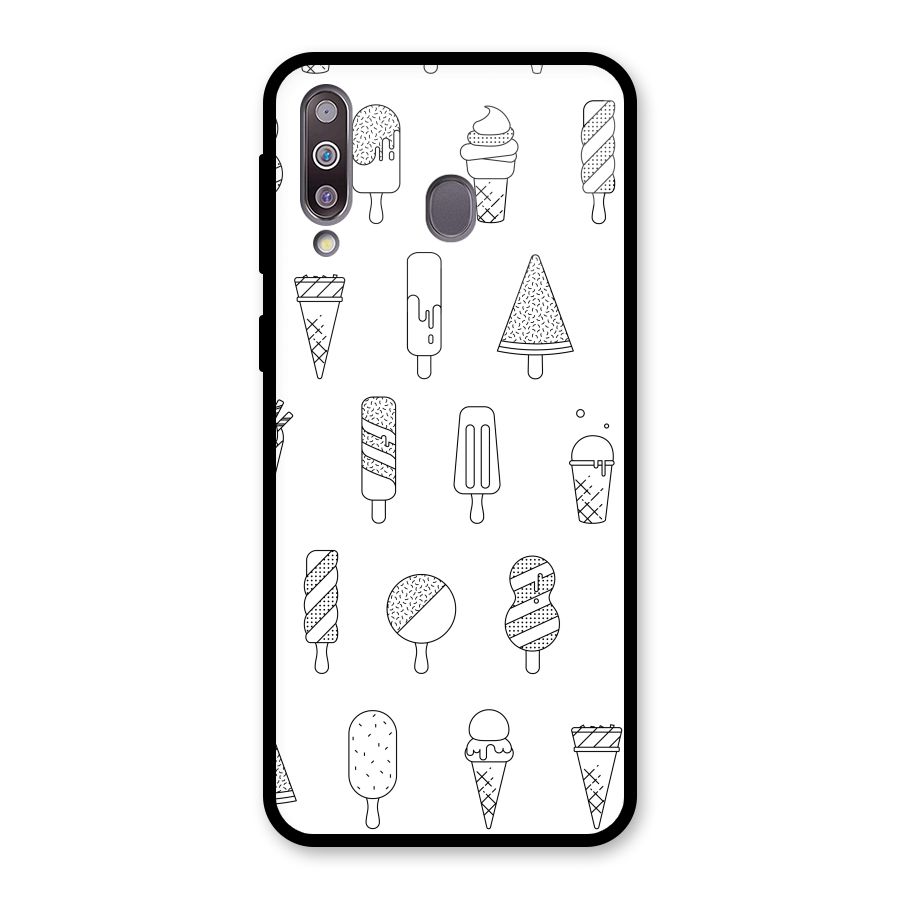 Ice Cream Lines Glass Back Case for Galaxy M30