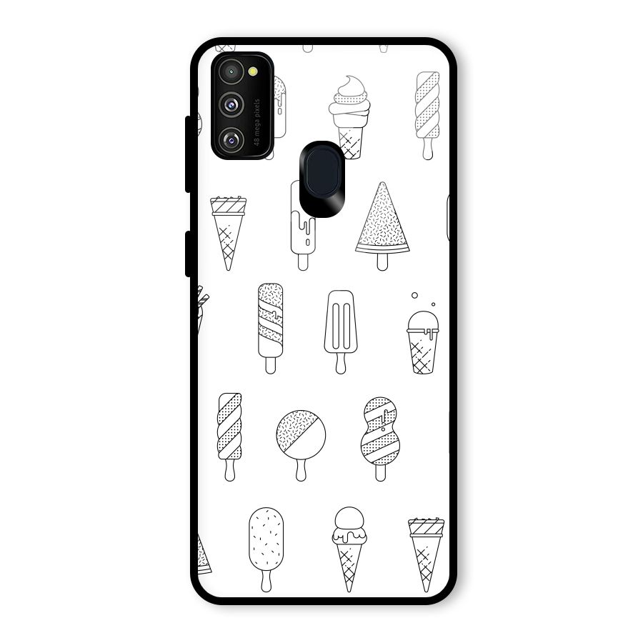 Ice Cream Lines Glass Back Case for Galaxy M30s