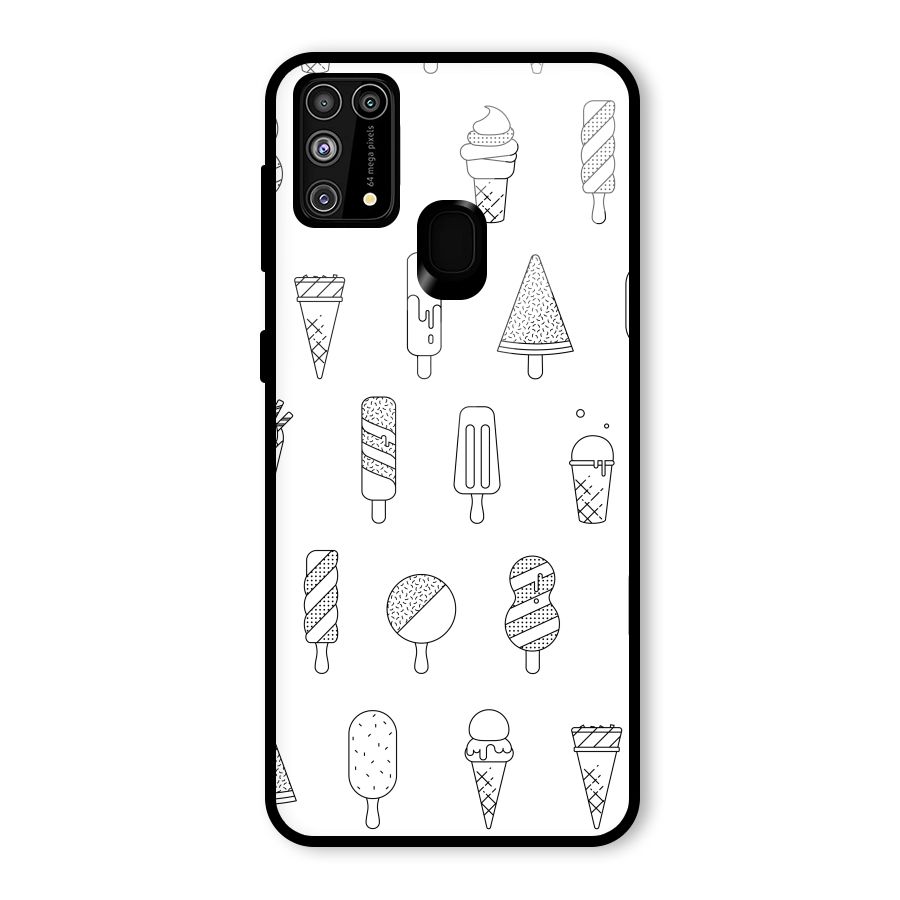 Ice Cream Lines Glass Back Case for Galaxy M31
