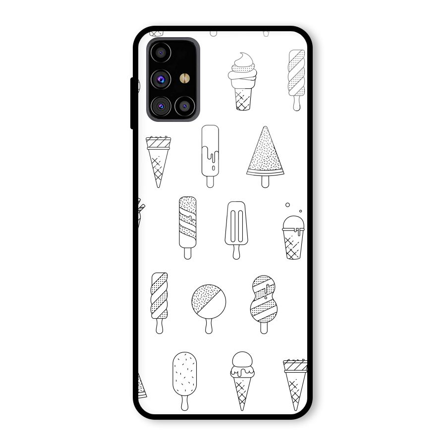 Ice Cream Lines Glass Back Case for Galaxy M31s