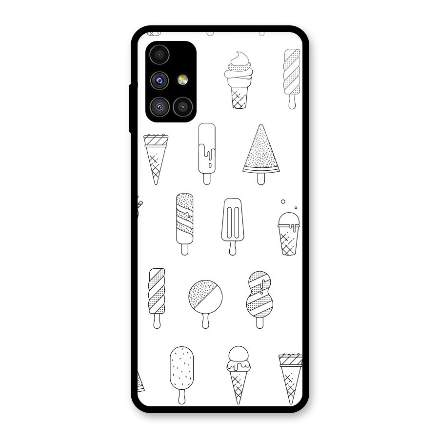 Ice Cream Lines Glass Back Case for Galaxy M51