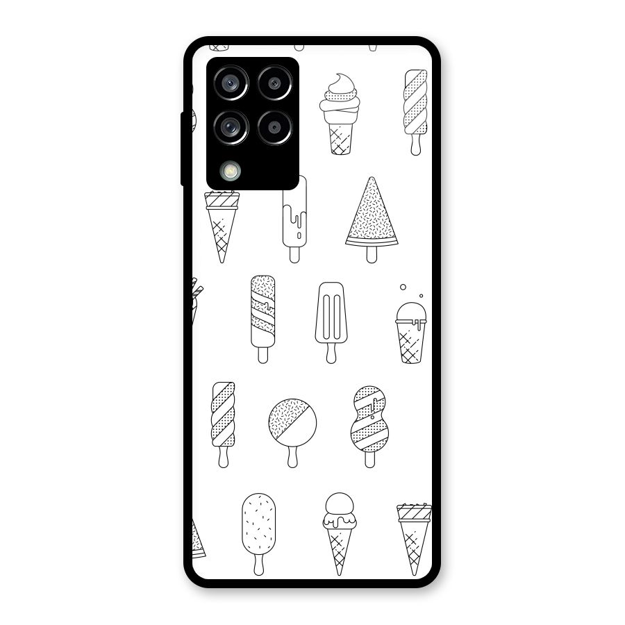 Ice Cream Lines Glass Back Case for Galaxy M53 5G