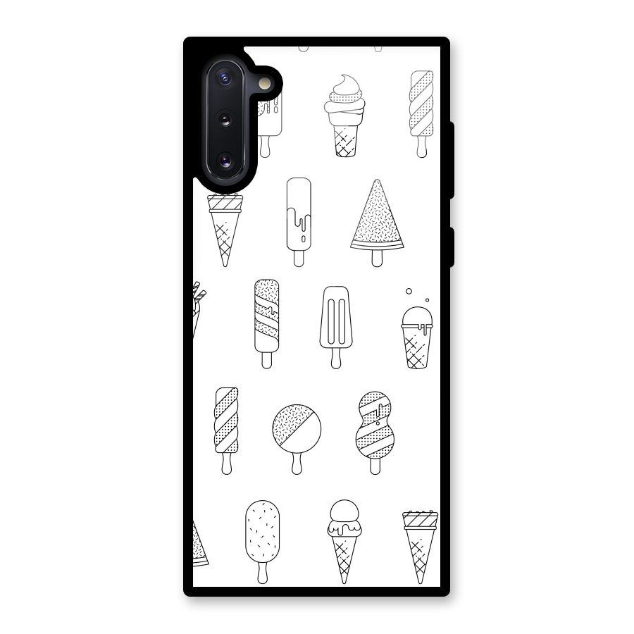 Ice Cream Lines Glass Back Case for Galaxy Note 10
