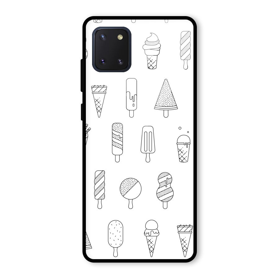 Ice Cream Lines Glass Back Case for Galaxy Note 10 Lite