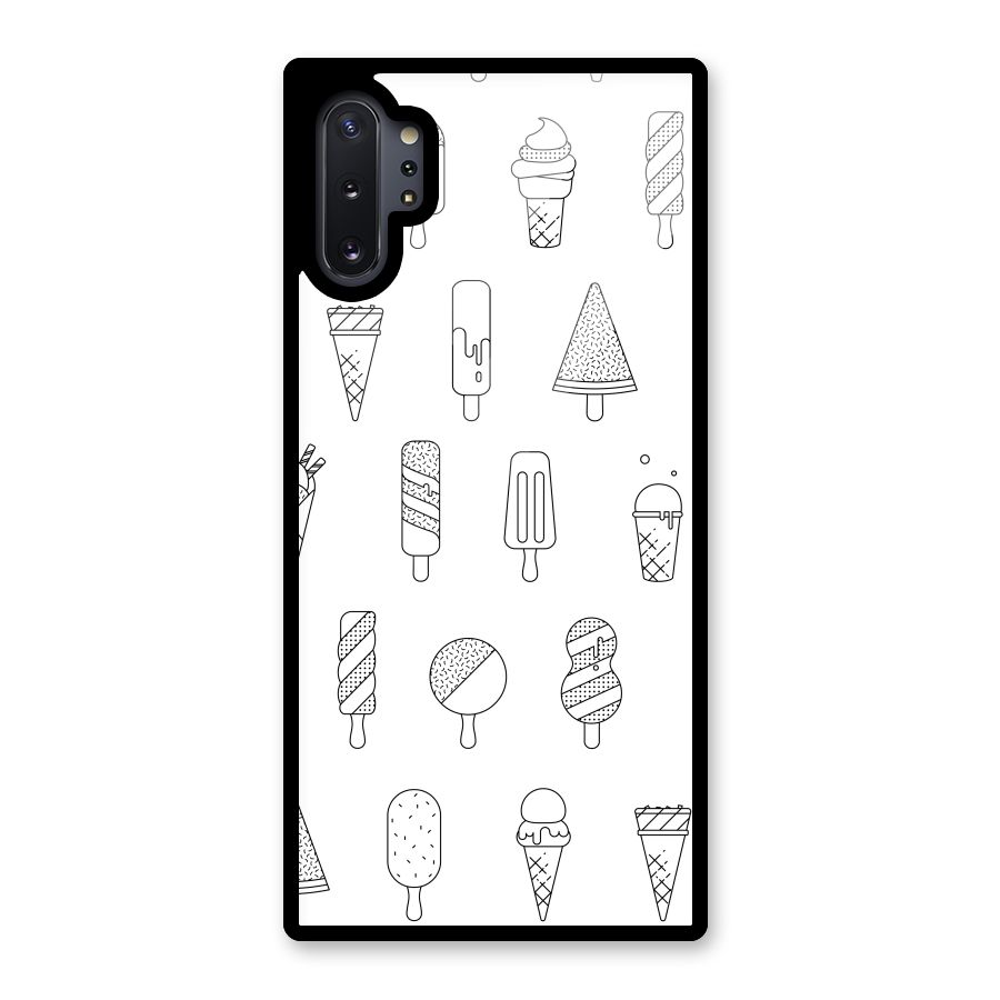 Ice Cream Lines Glass Back Case for Galaxy Note 10 Plus