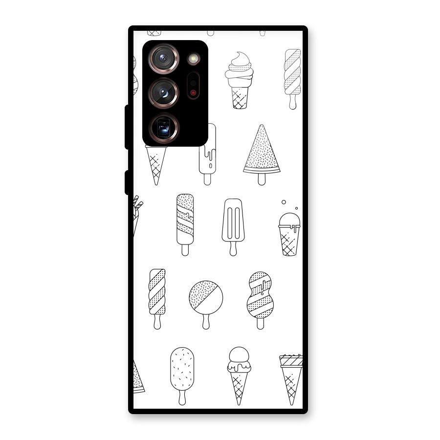 Ice Cream Lines Glass Back Case for Galaxy Note 20 Ultra