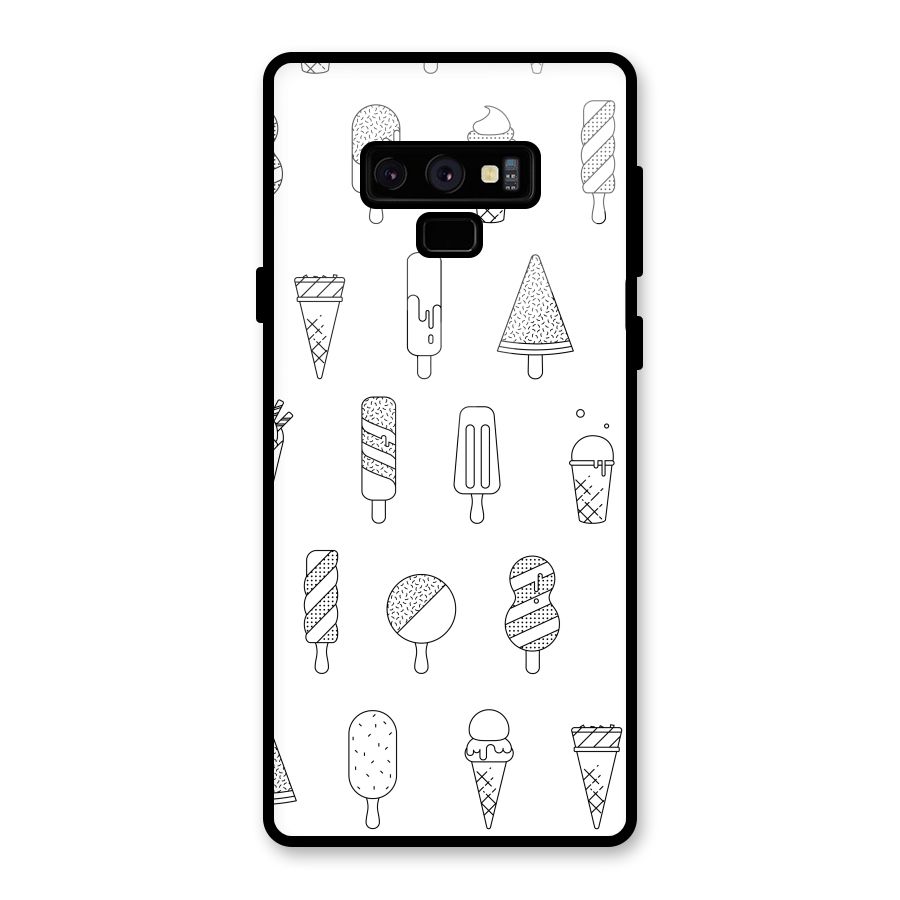 Ice Cream Lines Glass Back Case for Galaxy Note 9