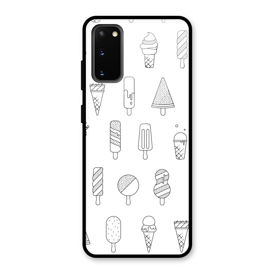 Ice Cream Lines Glass Back Case for Galaxy S20