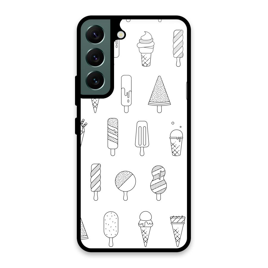 Ice Cream Lines Glass Back Case for Galaxy S22 5G
