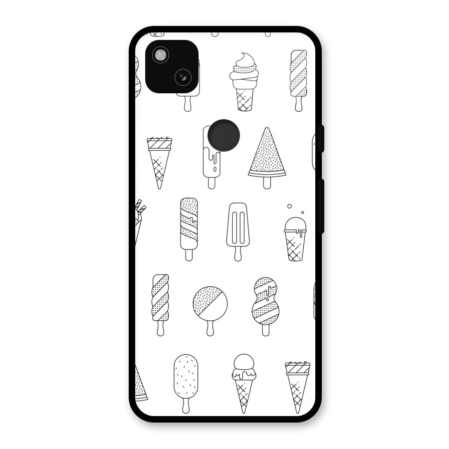 Ice Cream Lines Glass Back Case for Google Pixel 4a