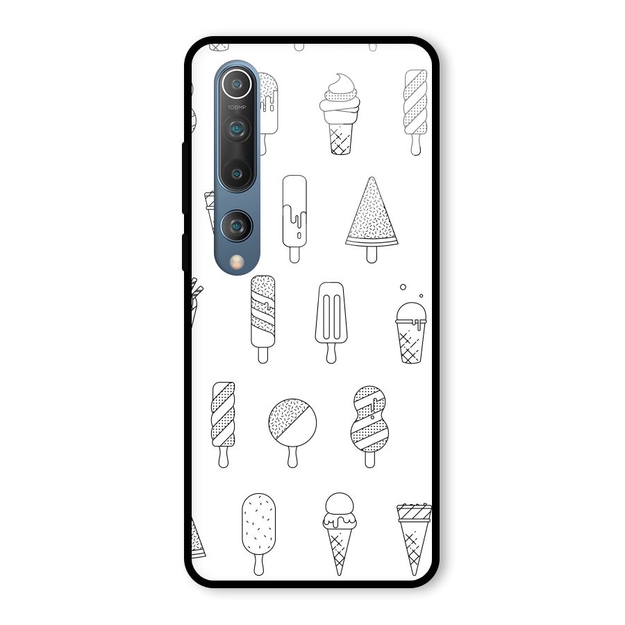Ice Cream Lines Glass Back Case for Mi 10