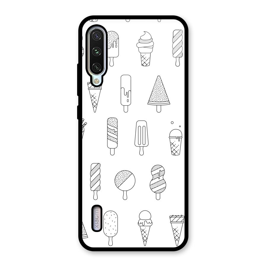 Ice Cream Lines Glass Back Case for Mi A3