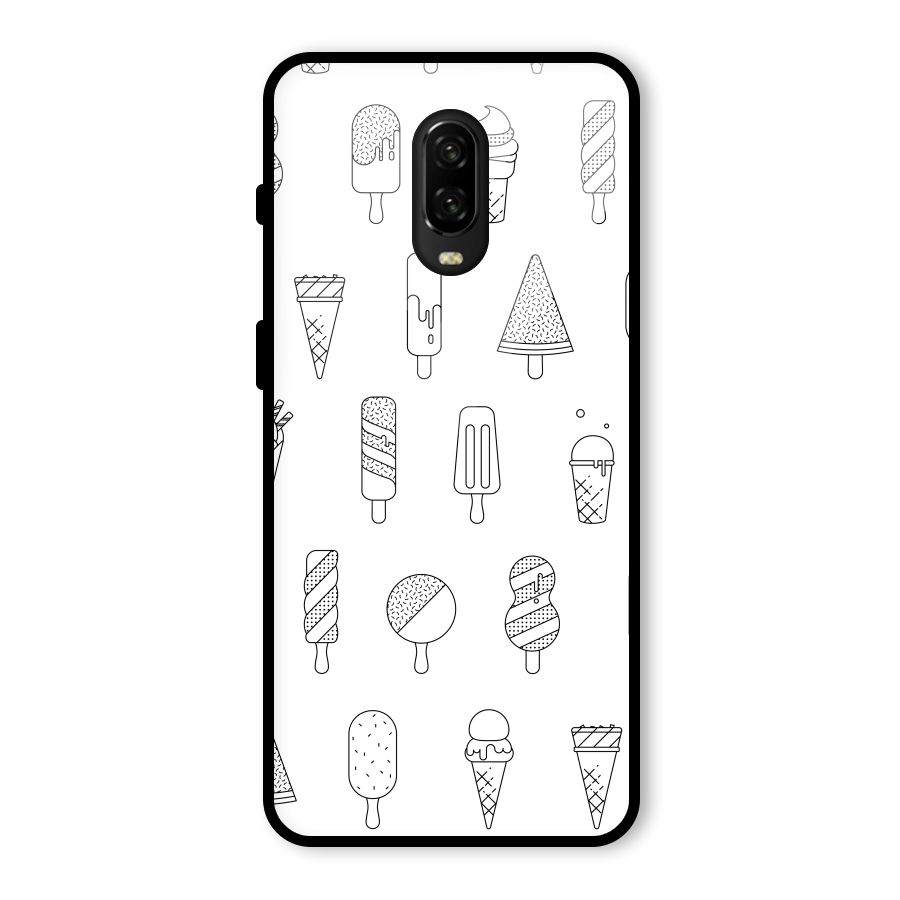 Ice Cream Lines Glass Back Case for OnePlus 6T