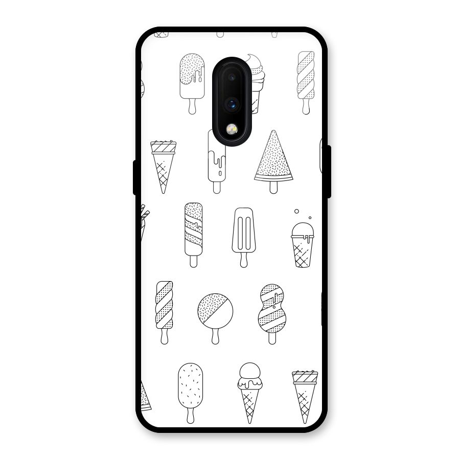 Ice Cream Lines Glass Back Case for OnePlus 7