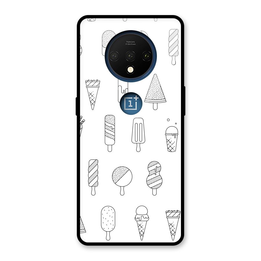 Ice Cream Lines Glass Back Case for OnePlus 7T